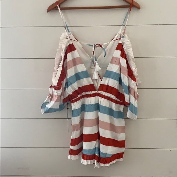 lovers + friends malia ruffle romper Sz small Marked at lowest Price - Picture 8 of 8